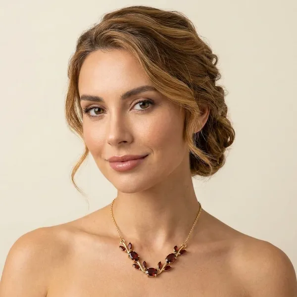 Gold_Plated_Ruby_Stone_Floral_Necklace