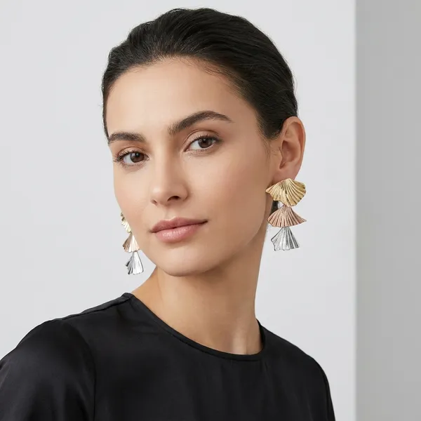 Gold_Rose_Gold_Silver_Tone_Triple_Fan_Drop_Earrings