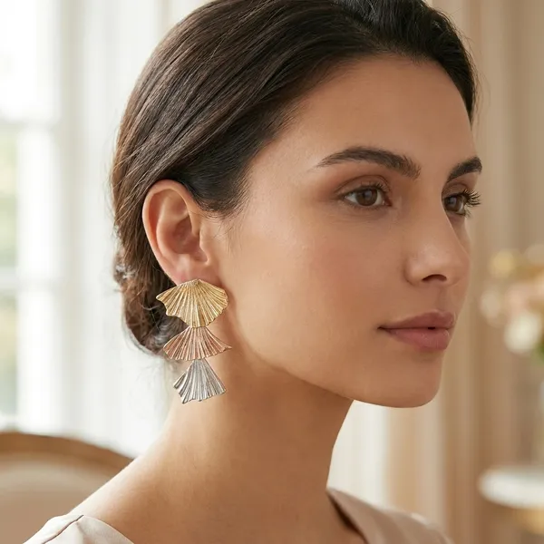 Gold_Rose_Gold_Silver_Tone_Triple_Fan_Drop_Earrings