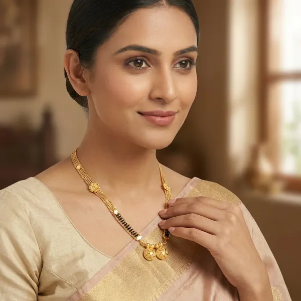 Gold_Plated_Multi-Strand_Mangalsutra_with_Black_Beads