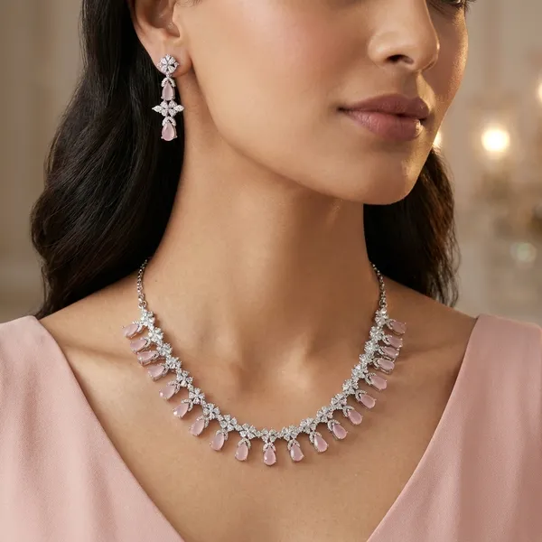 Silver_Crystal_Stone_Choker_Necklace_Set_with_earring_for_Women
