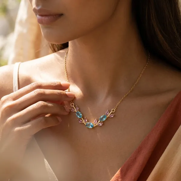 Gold_Plated_Floral_Necklace_with_Blue_and_Pink_Stones