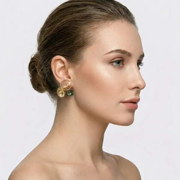 Pink_Beige_Gold_Spiral_Stud_Earrings_for_Women