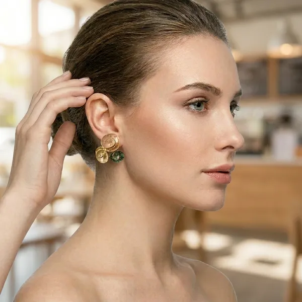 Pink_Beige_Gold_Spiral_Stud_Earrings_for_Women