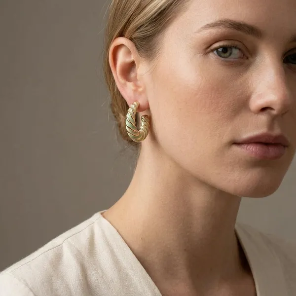 Gold_And_Green_Twisted_Hoop_Earrings_For_Women_-_Pack_of_2