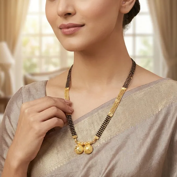 Golden_Multi-Strand_Mangalsutra_with_Black_Beads_and_Pendant