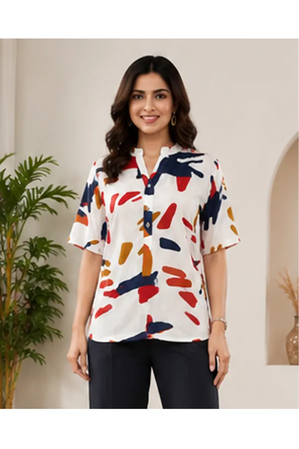 Women_Abstract_Printed_Casual_Top_|_3/4_Sleeve_Stylish_Tunic_|_Soft_Rayon_Fabric_|_Regular_Fit_Daily_Wear_Top_for_Women