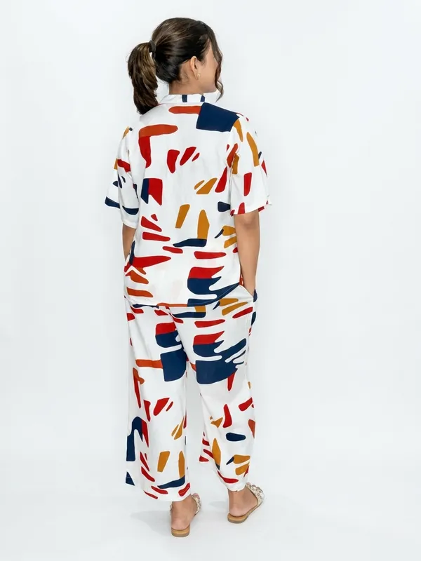 White_Abstract_Print_Rayon__Palazzo_Co_Ord_Set_For_Women