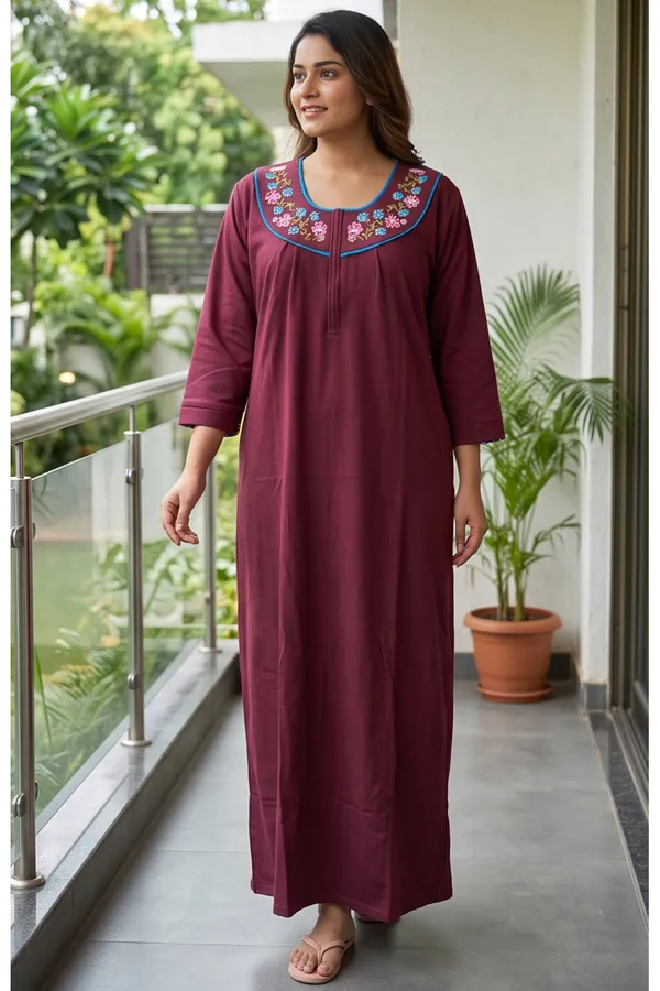 Ladies_Winter_Warm_Fleece_Wool_Night_Dress_Full_Length_Long_Maxi_Friendly_Gown_Full_Sleeves_Daily_Wear_Sleepwear_Nighty