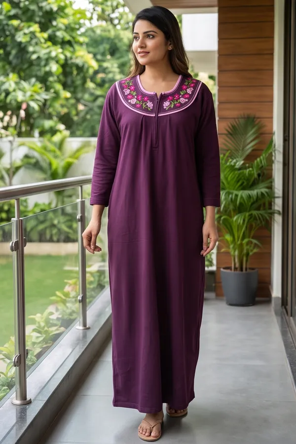Ladies_Winter_Warm_Fleece_Wool_Night_Dress_Full_Length_Long_Maxi_Friendly_Gown_Full_Sleeves_Daily_Wear_Sleepwear_Nighty