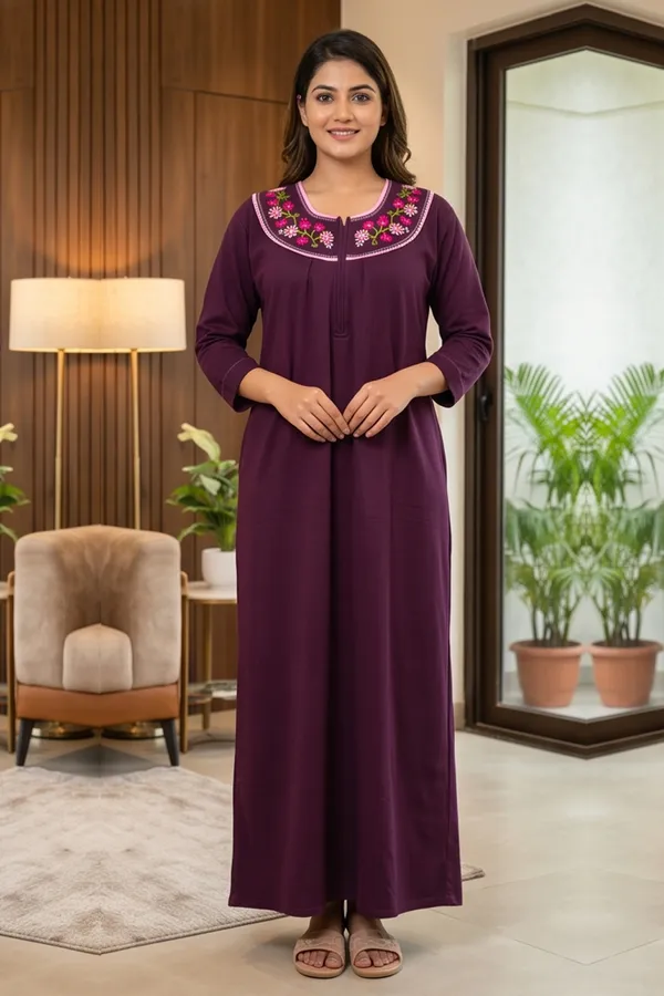Ladies_Winter_Warm_Fleece_Wool_Night_Dress_Full_Length_Long_Maxi_Friendly_Gown_Full_Sleeves_Daily_Wear_Sleepwear_Nighty