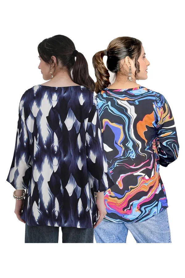 ONICAMINT_Women's_Premium_Printed_Casual_Top_|_Stylish_3/4_Sleeve_Tunic_|_Soft_&_Comfortable_Everyday_Wear
