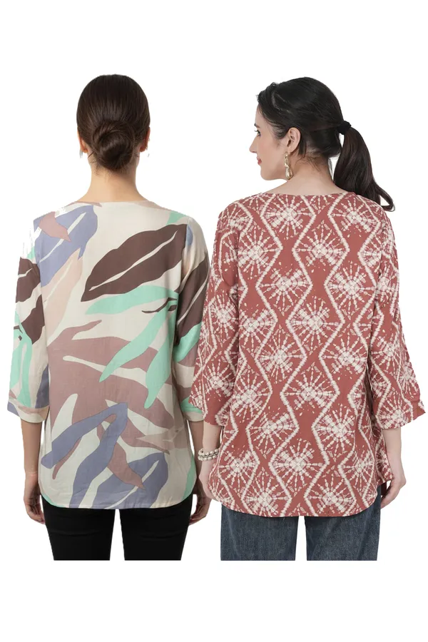 ONICAMINT_Women's_Printed_Casual_Top_|_Elegant_3/4_Sleeve_Regular_Fit_Top_|_Soft_&_Comfortable_Everyday_Wear