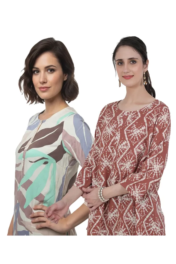 ONICAMINT_Women's_Printed_Casual_Top_|_Elegant_3/4_Sleeve_Regular_Fit_Top_|_Soft_&_Comfortable_Everyday_Wear