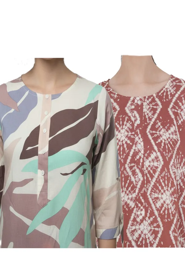 ONICAMINT_Women's_Printed_Casual_Top_|_Elegant_3/4_Sleeve_Regular_Fit_Top_|_Soft_&_Comfortable_Everyday_Wear