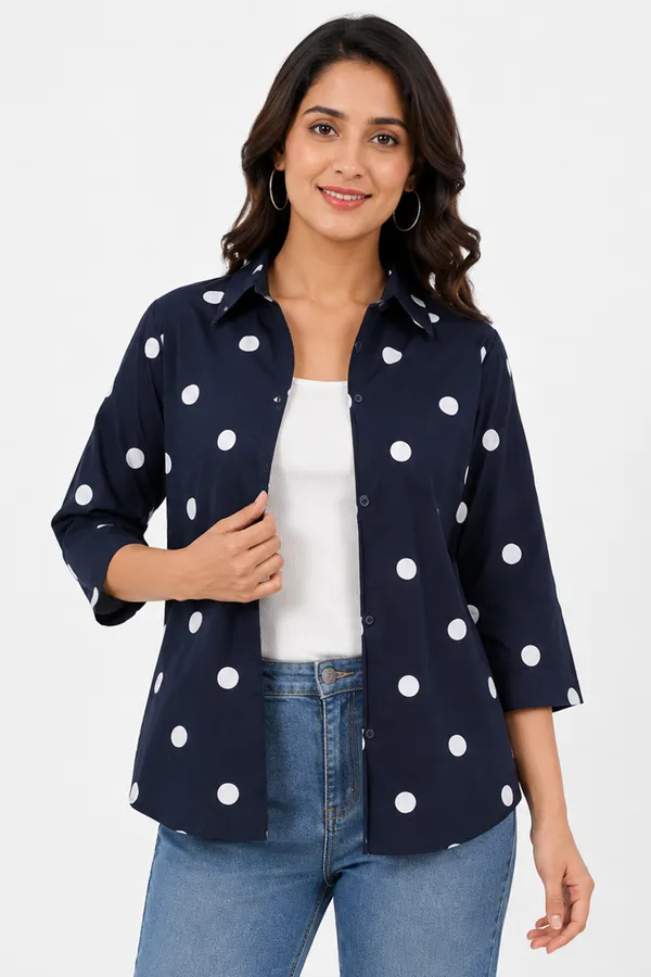 Black_Polka_Dot_Cotton_Relaxed_Fit_Casual_Shirt_For_Women