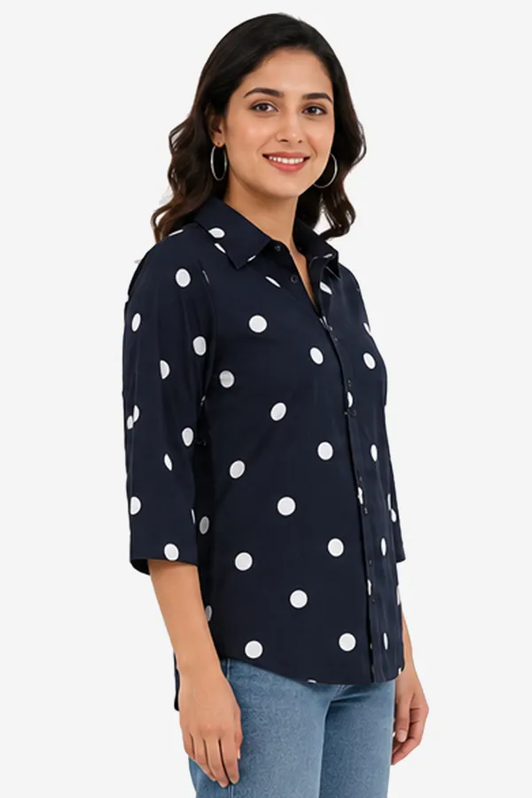 Black_Polka_Dot_Cotton_Relaxed_Fit_Casual_Shirt_For_Women