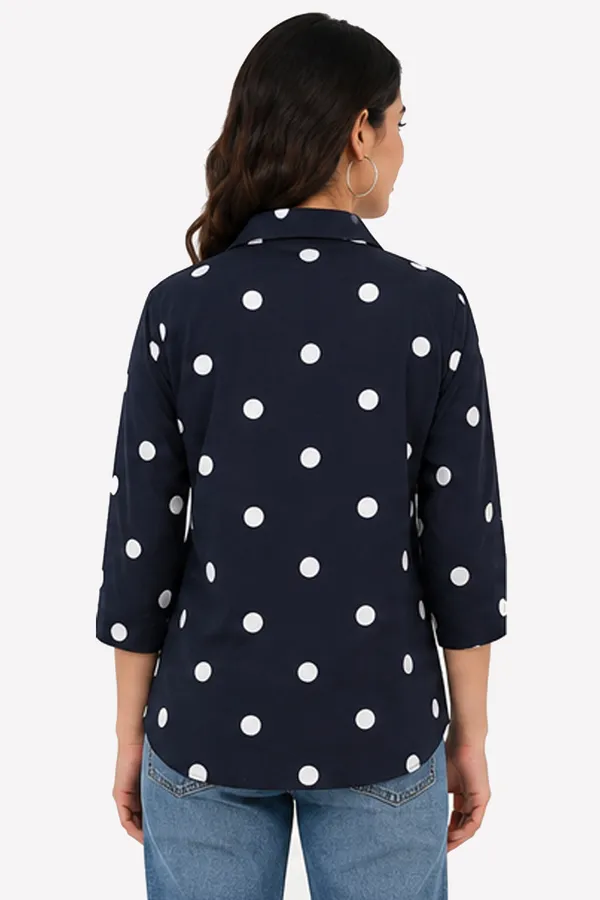 Black_Polka_Dot_Cotton_Relaxed_Fit_Casual_Shirt_For_Women