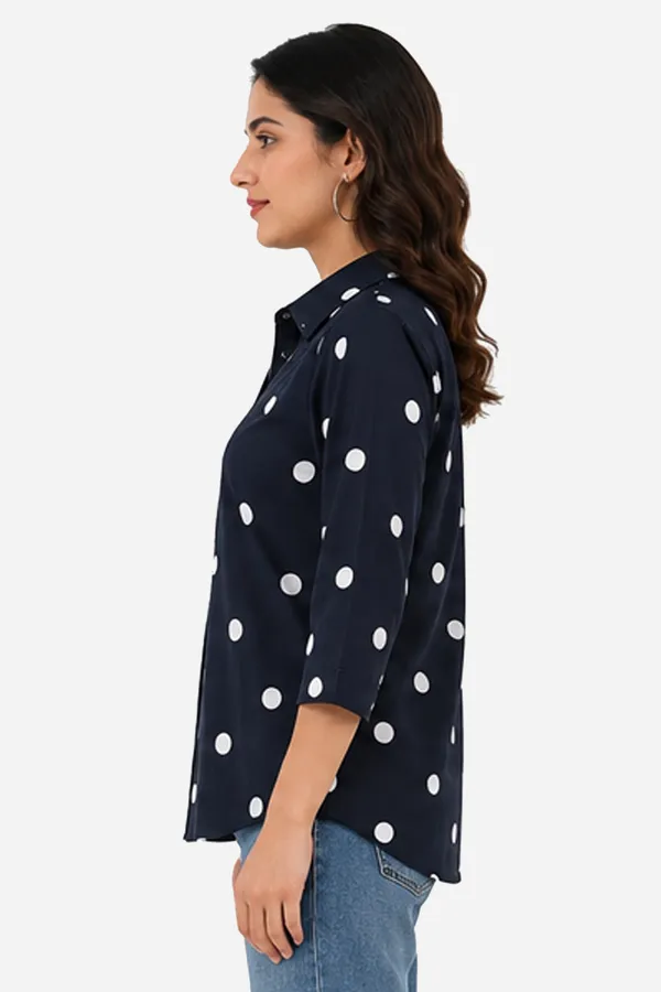 Black_Polka_Dot_Cotton_Relaxed_Fit_Casual_Shirt_For_Women