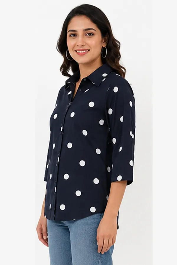 Black_Polka_Dot_Cotton_Relaxed_Fit_Casual_Shirt_For_Women