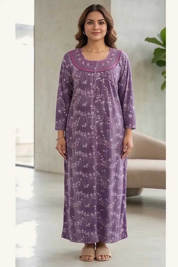 Trending_Premium_Women_Hosiery_Printed_Maxi_Dress_Embroidered_Full_Sleeve_Daily_Wear_Nighty