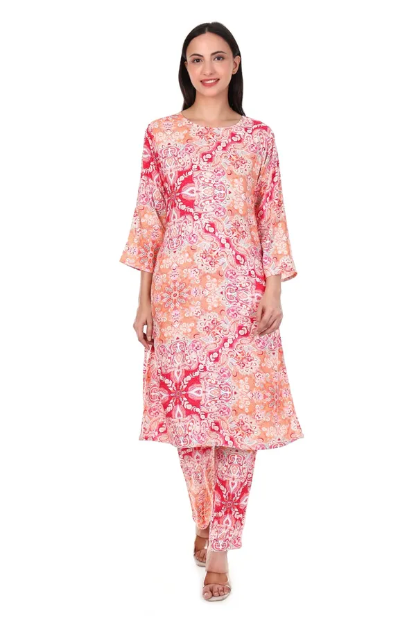 Pink_Paisley_Print_Rayon_Straight_Fit_Kurta_Pant_Set_For_Women