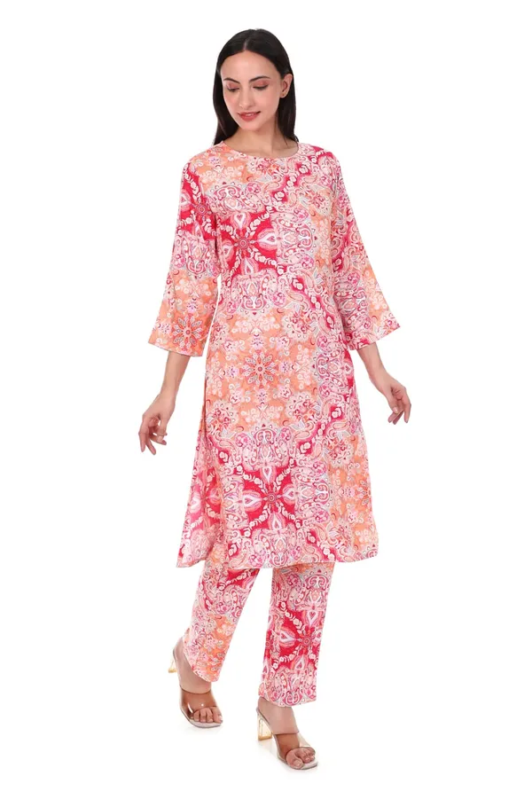 Pink_Paisley_Print_Rayon_Straight_Fit_Kurta_Pant_Set_For_Women