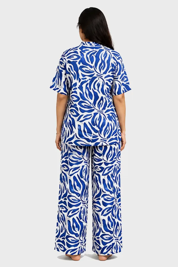 Women_Blue_&_White_Abstract_Floral_Printed_Rayon_Co-Ord_Set
