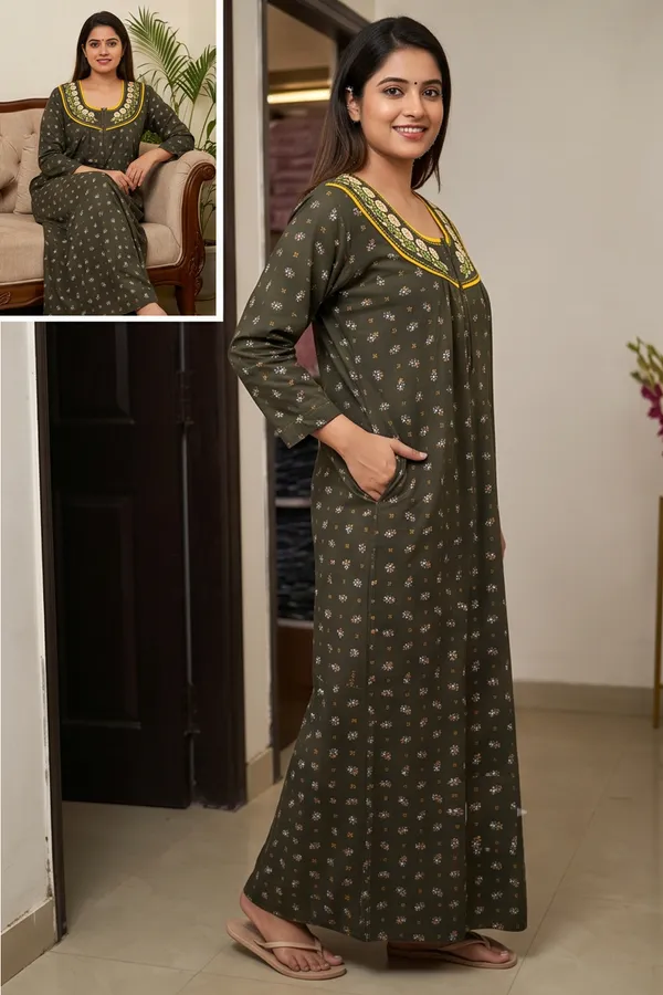 Women_Soft_Fleece_Woolen_Winter_Nighty_-_Floral_Printed_Warm_Maxi_Nightgown_with_Embroidered_Neck_&_Front_Zip