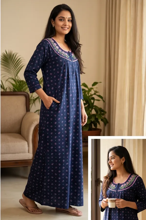 Women_Soft_Fleece_Woolen_Winter_Nighty_-_Floral_Printed_Warm_Maxi_Nightgown_with_Embroidered_Neck_&_Front_Zip