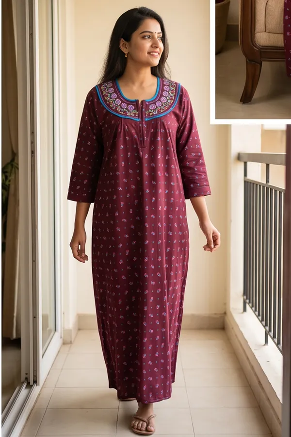 Women_Soft_Fleece_Woolen_Winter_Nighty_-_Floral_Printed_Warm_Maxi_Nightgown_with_Embroidered_Neck_&_Front_Zip