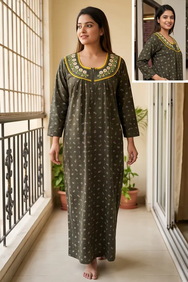 Women_Soft_Fleece_Woolen_Winter_Nighty_-_Floral_Printed_Warm_Maxi_Nightgown_with_Embroidered_Neck_&_Front_Zip