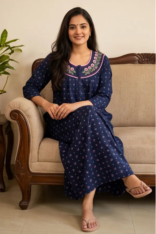Women_Soft_Fleece_Woolen_Winter_Nighty_-_Floral_Printed_Warm_Maxi_Nightgown_with_Embroidered_Neck_&_Front_Zip