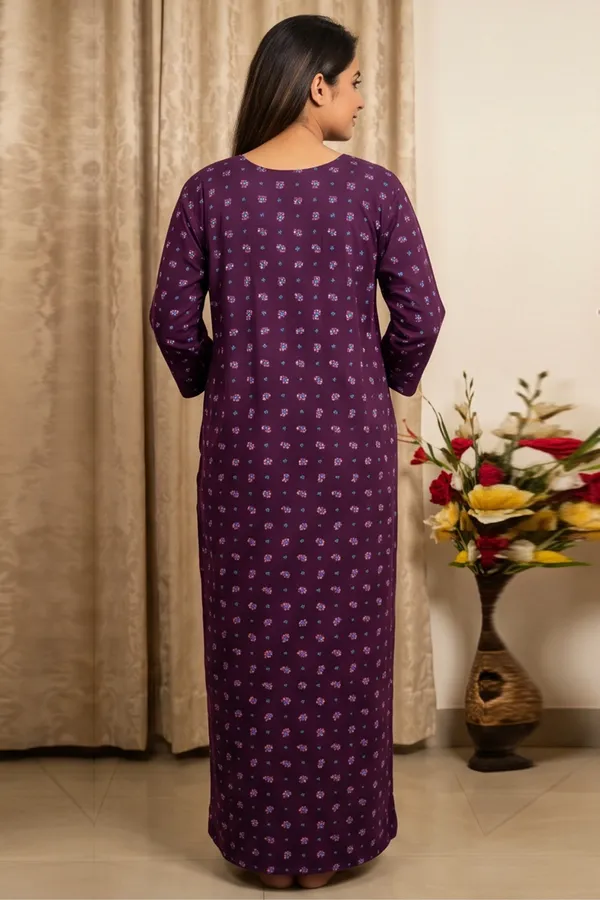 Women_Soft_Fleece_Woolen_Winter_Nighty_-_Floral_Printed_Warm_Maxi_Nightgown_with_Embroidered_Neck_&_Front_Zip