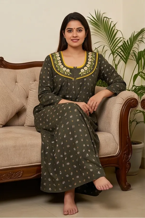 Women_Soft_Fleece_Woolen_Winter_Nighty_-_Floral_Printed_Warm_Maxi_Nightgown_with_Embroidered_Neck_&_Front_Zip