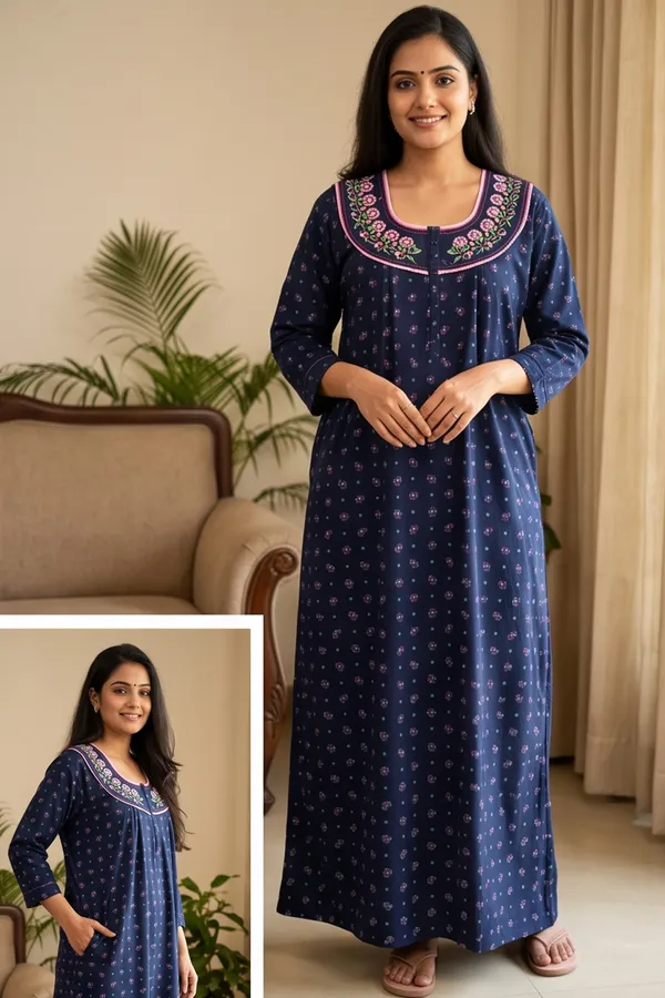 Women_Soft_Fleece_Woolen_Winter_Nighty_-_Floral_Printed_Warm_Maxi_Nightgown_with_Embroidered_Neck_&_Front_Zip