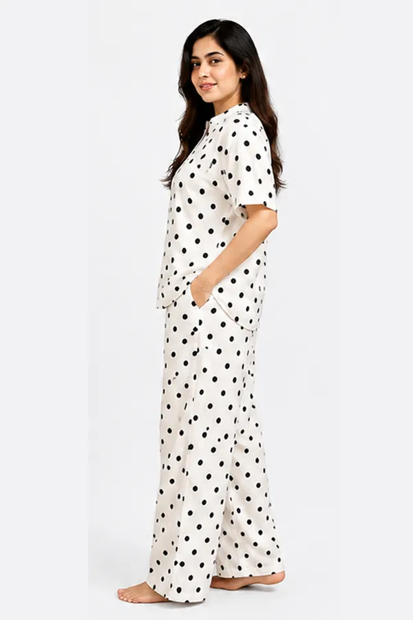 Women_White_&_Black_Polka_Dot_Printed_Rayon_Co-Ord_Set