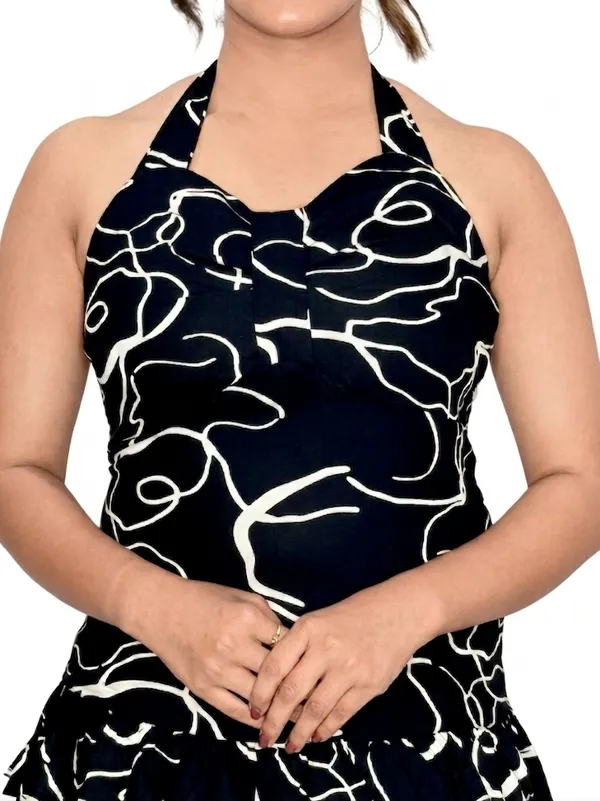 Women’s_Abstract_Printed_Halter_Neck_Ruffle_Hem_Sleeveless_Peplum_Top_–_Black_&_White