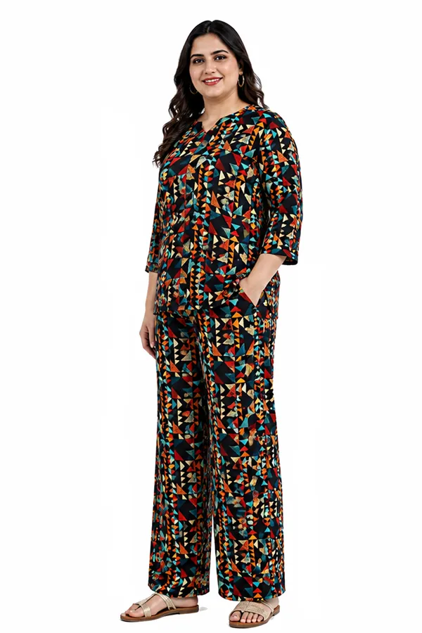 Women’s_Printed_Co-Ord_Set_–_Stylish_Geometric_Print_Top_&_Wide-Leg_Pants_Set