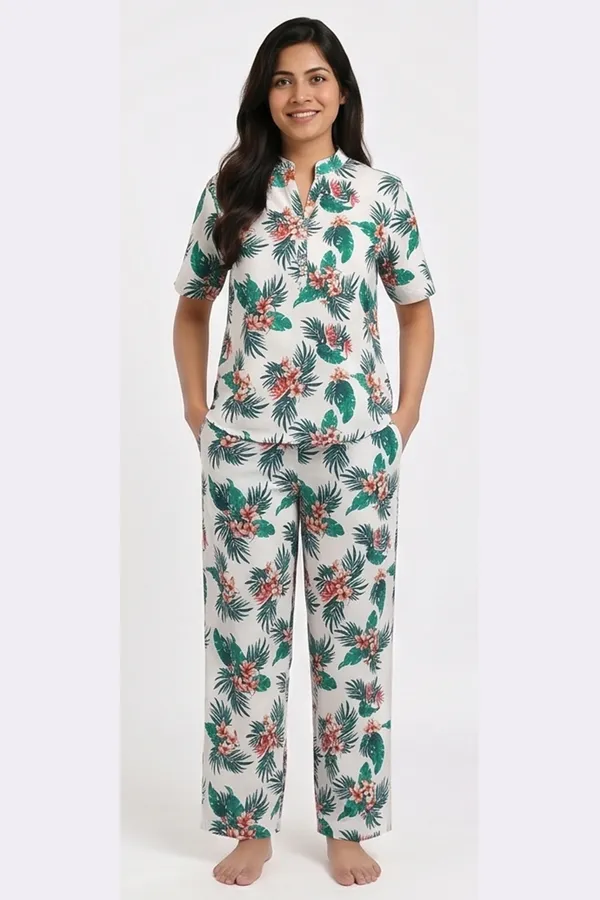 Women’s_White_Tropical_Floral_Cotton_Twill_Lycra_Co-Ord_Set