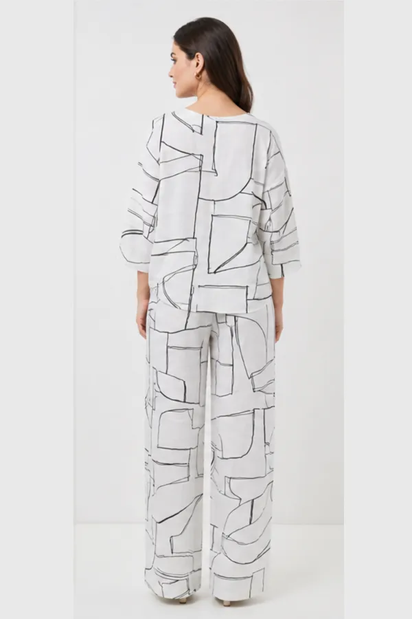 White_Abstract_Print_Rayon_Relaxed_Fit_Co_Ord_Set_For_Women