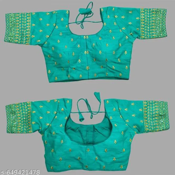 Solid_Round_Neck_Readymade_Blouse_Design_Women_Blouses_New_2025