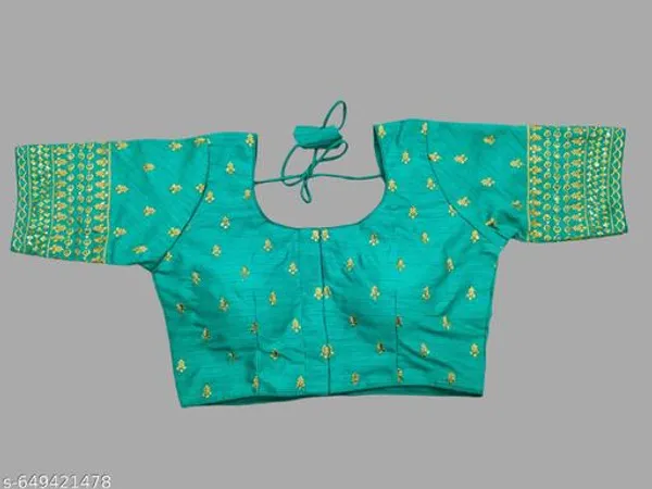 Solid_Round_Neck_Readymade_Blouse_Design_Women_Blouses_New_2025