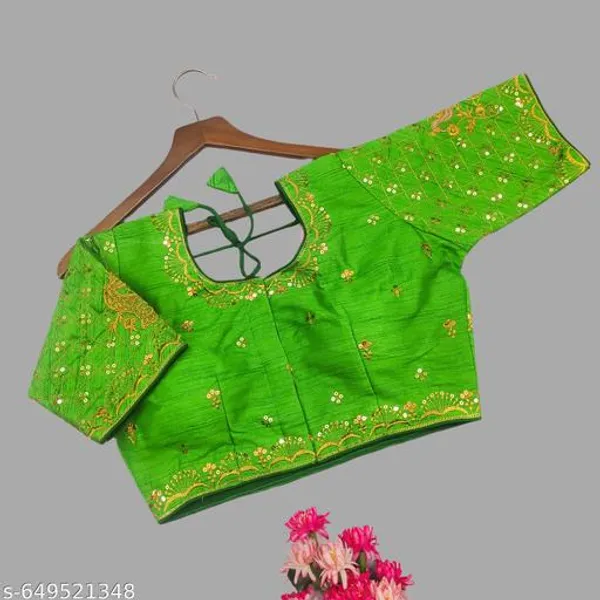 Embroidery_Round_Neck_Fancy_Design_Blouse_For_Woman