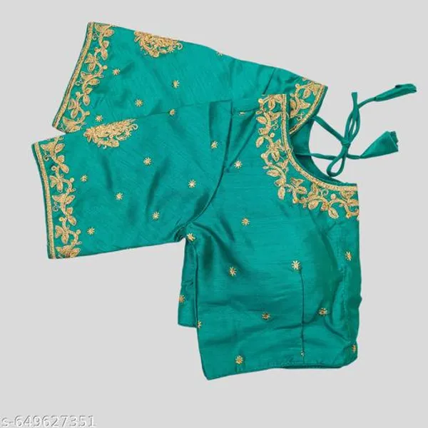 Solid_Round_Neck_Readymade_Blouse_Design_Women_Blouses_New_2025