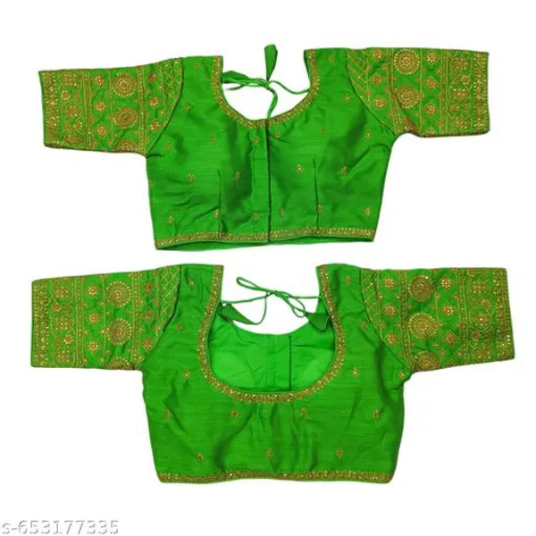 Round_Neck_Phantom_Silk_Stylish_Chakar_Embroidery_Work_Women_Blouses
