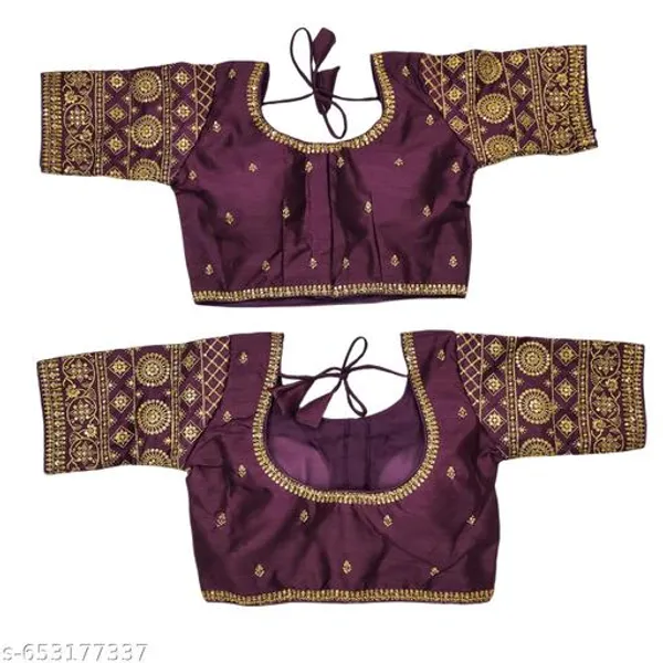Round_Neck_Phantom_Silk_Stylish_Chakar_Embroidery_Work_Women_Blouses