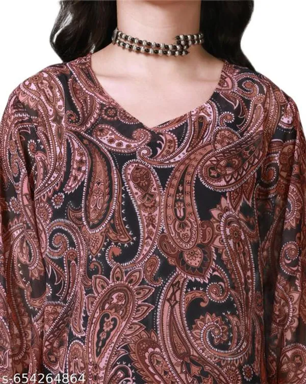 Unique_Design_Trendy_Paisley_Print_Sheer_Balloon_Sleeve_Top