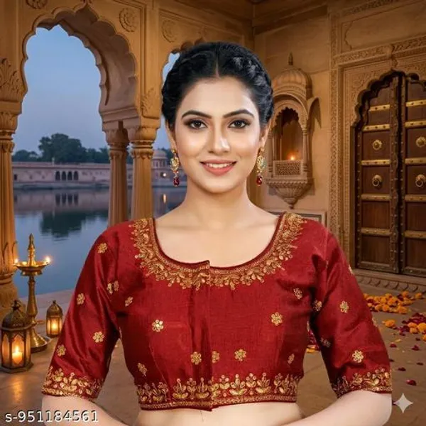 Trending_Women_Blouse_Stylish_Gold_Work_Blouse