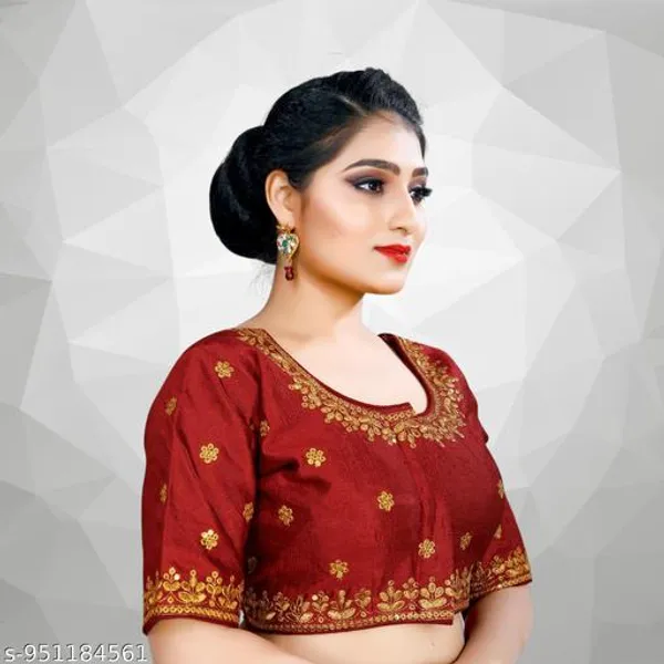 Trending_Women_Blouse_Stylish_Gold_Work_Blouse